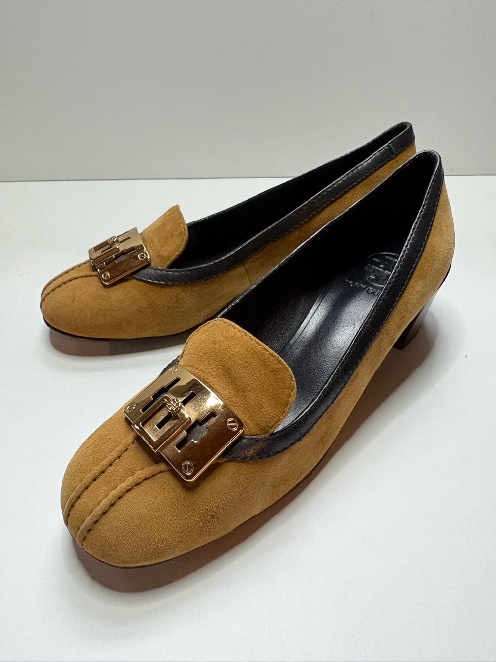 Tory Burch Block Minnie Millers Heel Brown Tan